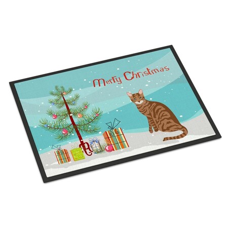 Carolines Treasures 18 x 27 in. Toyger Cat Merry Christmas Indoor or Outdoor Mat CK4806MAT